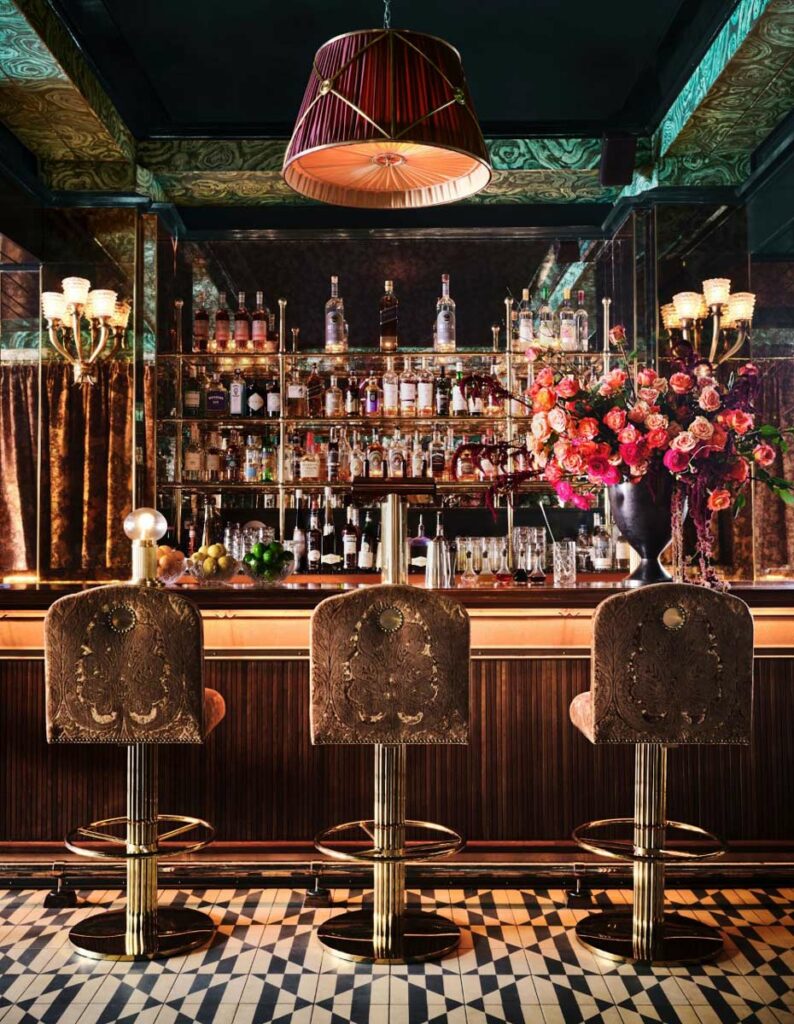 The bar at the new Carbone outpost in Miami Beach, designed by AD100 ...